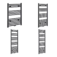 Milano x ECOSO Neva Electric Anthracite Heated Towel Rail Choice of Size and Heating Element
