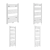 Milano x ECOSO Neva Electric White Heated Towel Rail Choice of Size and Heating Element