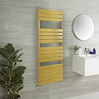 Milano Lustro Designer Metallic Gold Flat Panel Heated Towel Rail 1500mm x 600mm