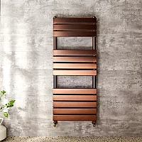 Milano Lustro Designer Brushed Copper Flat Panel Heated Towel Rail 1200mm x 500mm