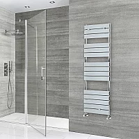 Milano Lustro Chrome Flat Panel Designer Heated Towel Rail 1512mm x 450mm