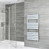 Milano Lustro Chrome Flat Panel Designer Heated Towel Rail 1213mm x 600mm