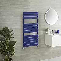 Milano Lustro Designer Deep Sea Blue Flat Panel Heated Towel Rail 1200mm x 600mm