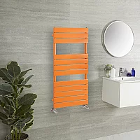 Milano Lustro Designer Sunset Orange Flat Panel Heated Towel Rail 1200mm x 450mm