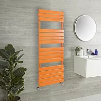Milano Lustro Designer Sunset Orange Flat Panel Heated Towel Rail 1500mm x 450mm