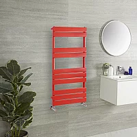 Milano Lustro Designer Siamese Red Flat Panel Heated Towel Rail 975mm x 450mm
