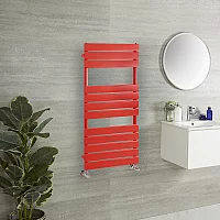 Milano Lustro Designer Siamese Red Flat Panel Heated Towel Rail 1200mm x 600mm