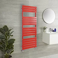 Milano Lustro Designer Siamese Red Flat Panel Heated Towel Rail 1500mm x 450mm