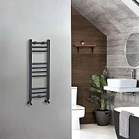 Milano Artle Anthracite Straight Heated Towel Rail 800mm x 300mm