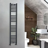 Milano Artle Anthracite Straight Heated Towel Rail 1600mm x 300mm