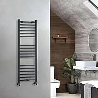 Milano Artle Anthracite Straight Heated Towel Rail 1200mm x 400mm