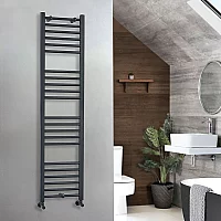 Milano Artle Anthracite Straight Heated Towel Rail 1600mm x 400mm