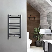 Milano Artle Anthracite Straight Heated Towel Rail 800mm x 500mm