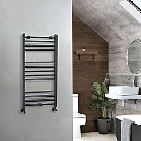 Milano Artle Anthracite Straight Heated Towel Rail 1000mm x 500mm
