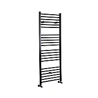 Milano Nero Matt Black Straight Heated Towel Rail 1600mm x 500mm