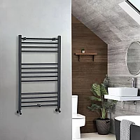 Milano Artle Anthracite Straight Heated Towel Rail 1000mm x 600mm