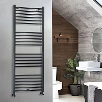 Milano Artle Anthracite Straight Heated Towel Rail 1600mm x 600mm