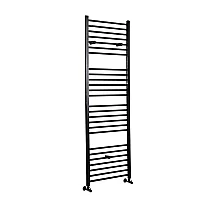 Milano Nero Matt Black Straight Heated Towel Rail 1800mm x 600mm
