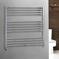 Milano x ECOSO Kent Electric 1000mm x 1000mm Chrome Straight Heated Towel Rail With WiFi Thermostatic Element
