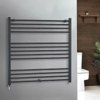 Milano x ECOSO Artle Electric 1000mm x 1000mm Anthracite Straight Heated Towel Rail With Simple Element