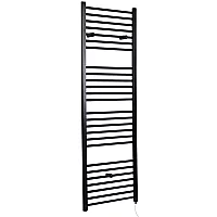 Milano x ECOSO Nero Electric Black Straight Heated Towel Rail Choice of Size and Heating Element