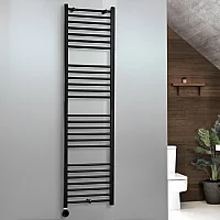 Milano x ECOSO Nero Electric 1800mm x 500mm Black Straight Heated Towel Rail With WiFi Thermostatic Element