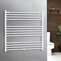 Milano x ECOSO Ive Electric White Straight Heated Towel Rail 1000mm x 1000mm Simple Element