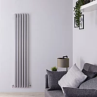 Milano Aruba Vertical Designer Radiator Double Panel Silver