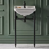 Milano Richmond 500mm Traditional Basin and Black Washstand 1 TapHole