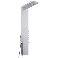 Milano Tahuata Chrome Thermostatic Outdoor Shower Tower with Shower Head Hand Shower and Body Jets 5 Outlet