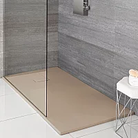 Milano Rasa Sand Slate Effect Shower Tray 900mm x 800mm with Corner Riser Kit