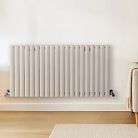 Milano Aruba Horizontal Designer Radiator Double Panel 600mm x 1180mm Pearl White