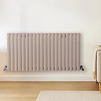 Milano Aruba Horizontal Designer Radiator Double Panel 600mm x 1180mm Rose Petal Pink