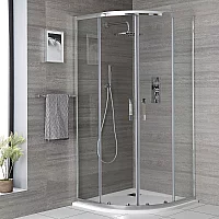 Milano Portland 900mm Quadrant Shower Enclosure with Slate Tray Choice of Tray Finish