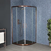 Milano Eris 900mm Copper Quadrant Shower Enclosure with Slate Tray Choice of Tray Finish