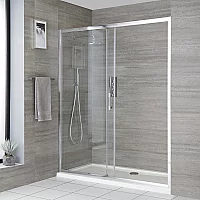 Milano Portland Sliding Door Shower Enclosure with White Tray 1000mm x 760mm
