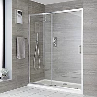 Milano Portland Sliding Door Shower Enclosure with White Tray 1200mm x 900mm