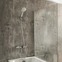 Milano Arlo Modern Round Thermostatic Bar Shower Valve with Bath Spout and Hand Shower Choice of Finish