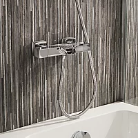 Milano Tolima Modern Square Thermostatic Bar Shower Valve with Bath Spout Choice of Finish