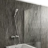 Milano Tolima Modern Square Thermostatic Bar Shower Valve with Bath Spout and Hand Shower Choice of Finish