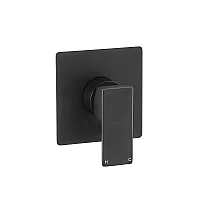 Milano Preto Modern Square Manual Shower Valve One Outlet Black