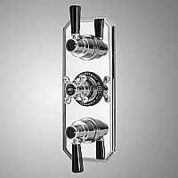 Milano Elizabeth Traditional Concealed Thermostatic Triple Shower Valve Chrome and Black