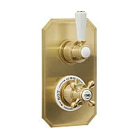 Milano Elizabeth Traditional Concealed Thermostatic Twin Shower Valve Brushed Brass