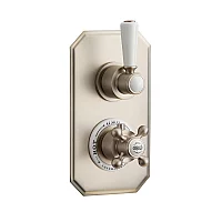 Milano Elizabeth Traditional Concealed Thermostatic Twin Diverter Shower Valve Brushed Nickel