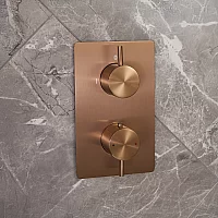 Milano Otto Modern 2 Outlet Thermostatic Twin Diverter Shower Valve Choice of Finish