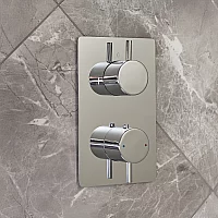 Milano Otto Modern 2 Outlet Thermostatic Twin Diverter Shower Valve Chrome