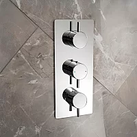 Milano Otto Modern 3 Outlet Triple Diverter Thermostatic Shower Valve Chrome