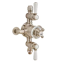 Milano Elizabeth Traditional Triple Exposed Thermostatic Shower Valve Brushed Nickel