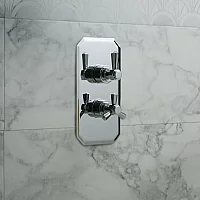 Milano Earlham Art Deco 1 Outlet Twin Thermostatic Shower Valve Choice of Finish