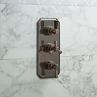 Milano Earlham Art Deco 2 Outlet Triple Thermostatic Shower Valve Choice of Finish